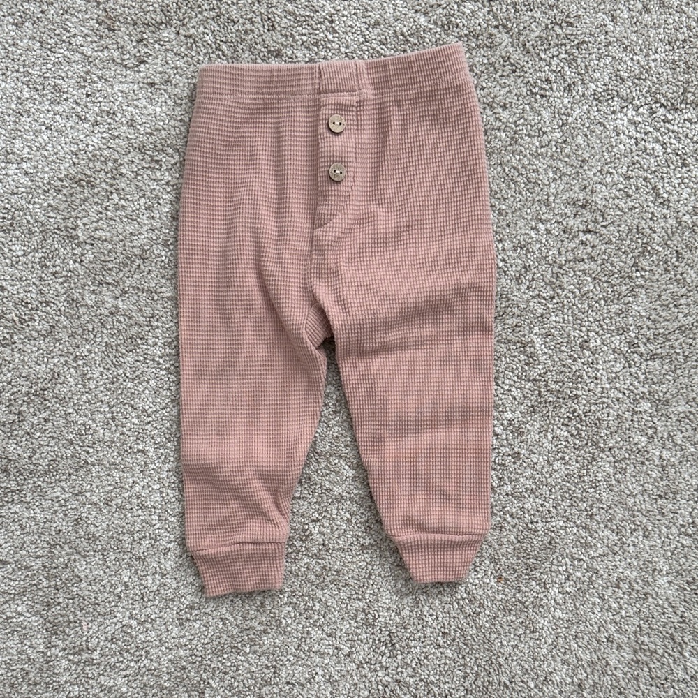 Quincy Mae Tan Waffle Knit Joggers
